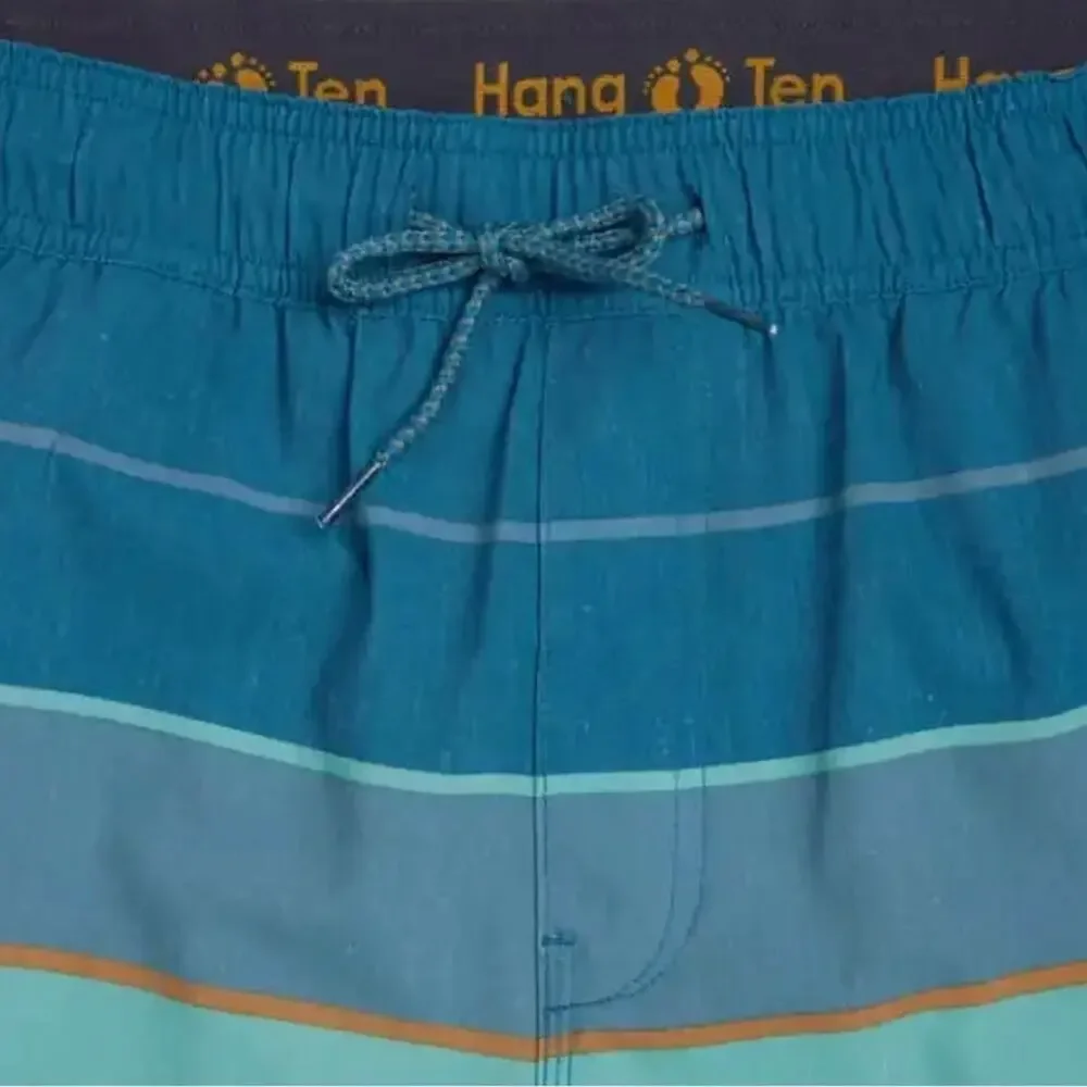 Hang Ten Men's Swim Trunks Shorts Swimwear Green Aqua Size XL NWT